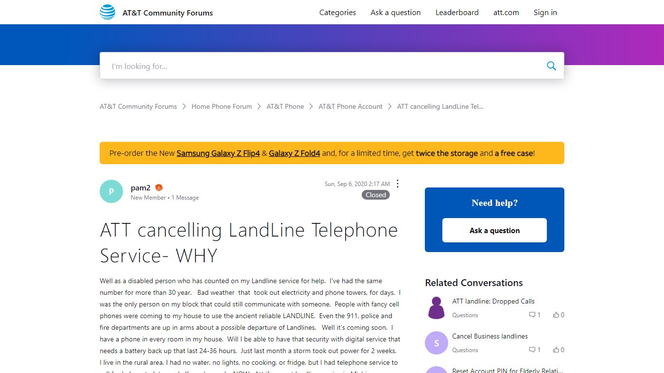 ATT cancelling LandLine Telephone Service- WHY